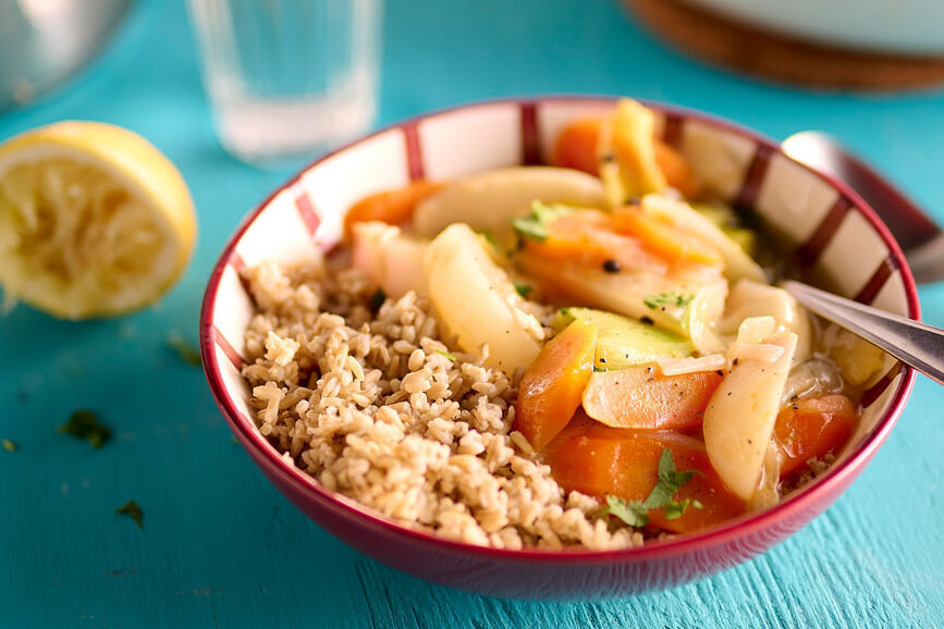 Bosto - recept - Groentenstoofpot met citroengras en haverrijst