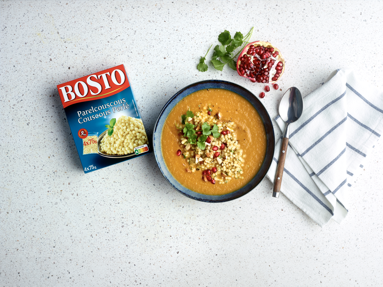 Bosto Recept - Marokkaanse wortelsoep met parelcouscous