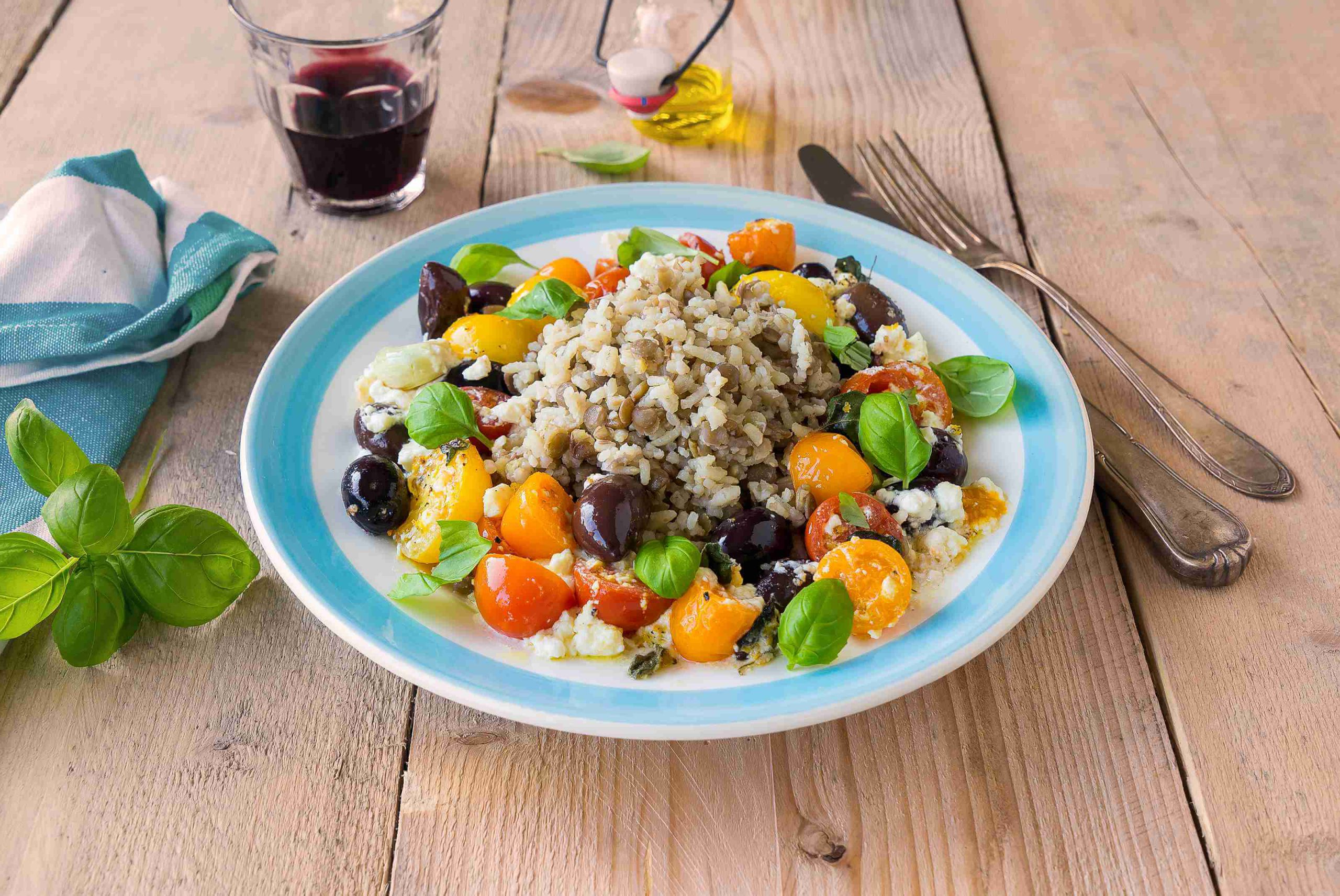 Bosto, feta au four, tomates, bosto brown, lentilles, recette bosto